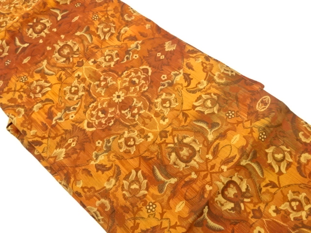 華紋・花唐草模様織出し名古屋帯